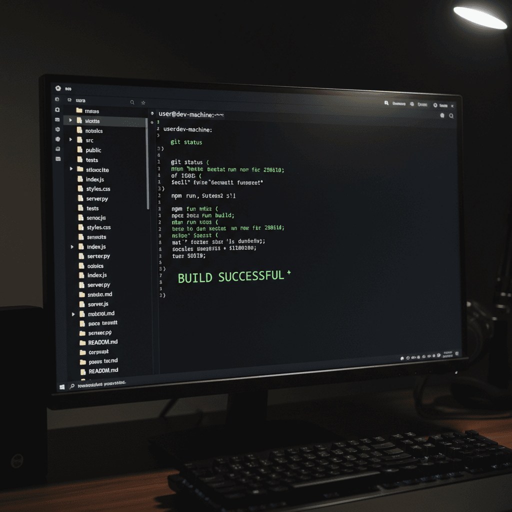 Code repository and development tools on screen